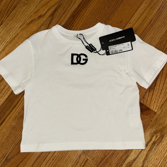Dolce & Gabbana Girl's Interlocked Logo-Print T-Shirt, Size 4, New with Tags - Picture 1 of 4